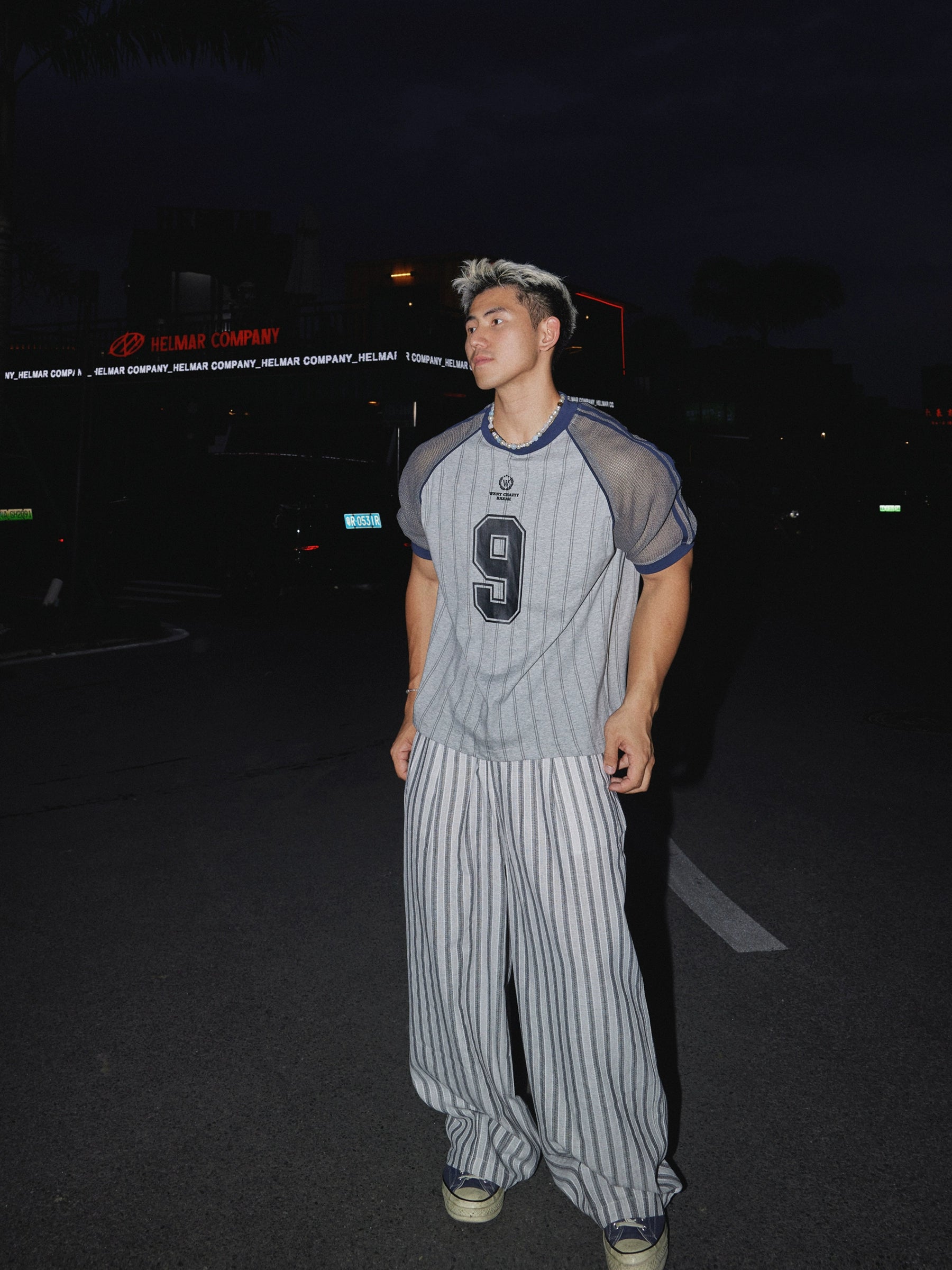 Vintage Pinstripe Baseball Jersey Shirt