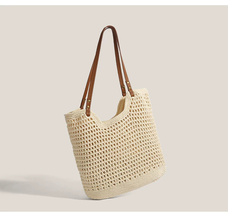 Sandy Breeze Woven Beach Tote