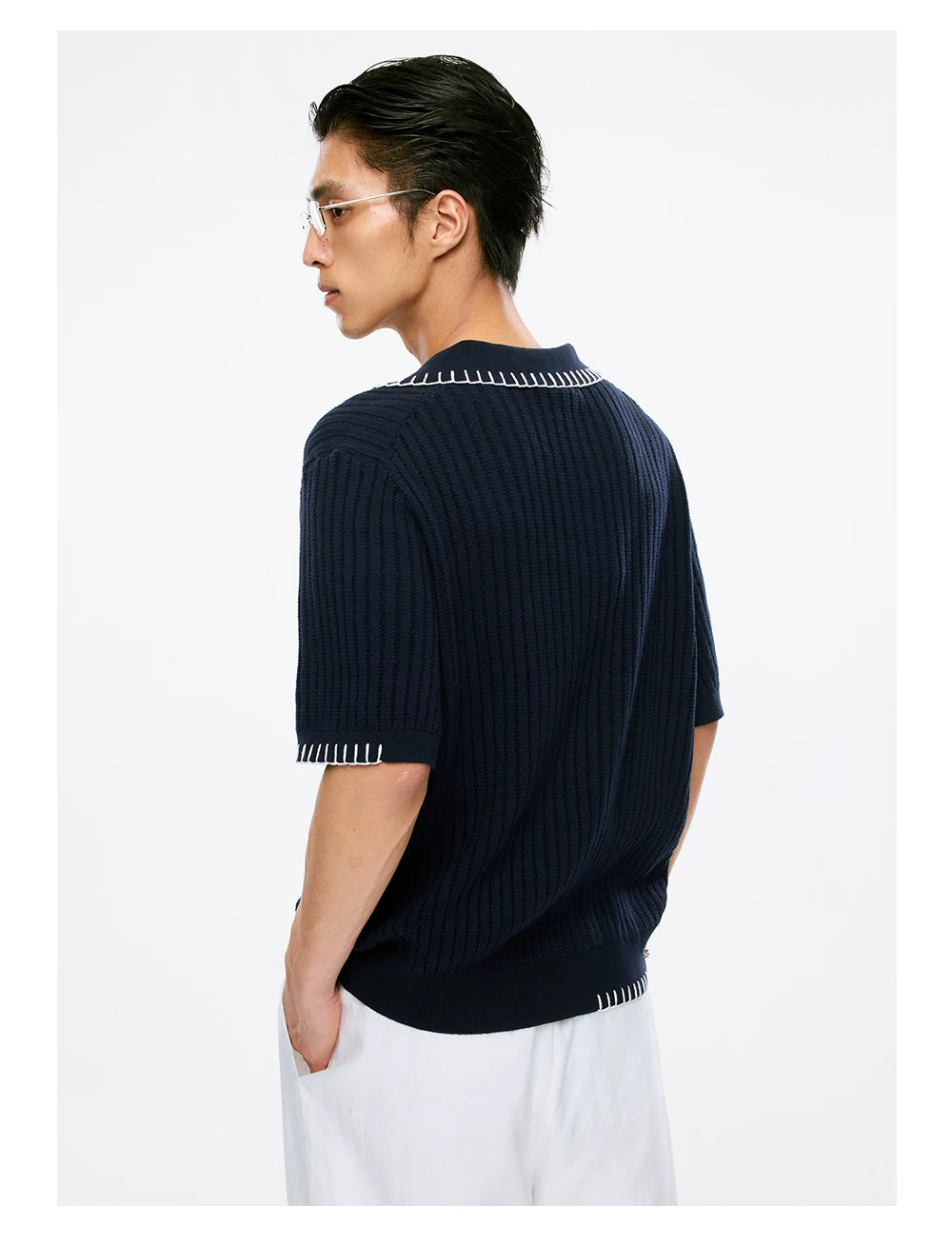Heritage Whipstitch Ribbed Polo Knit