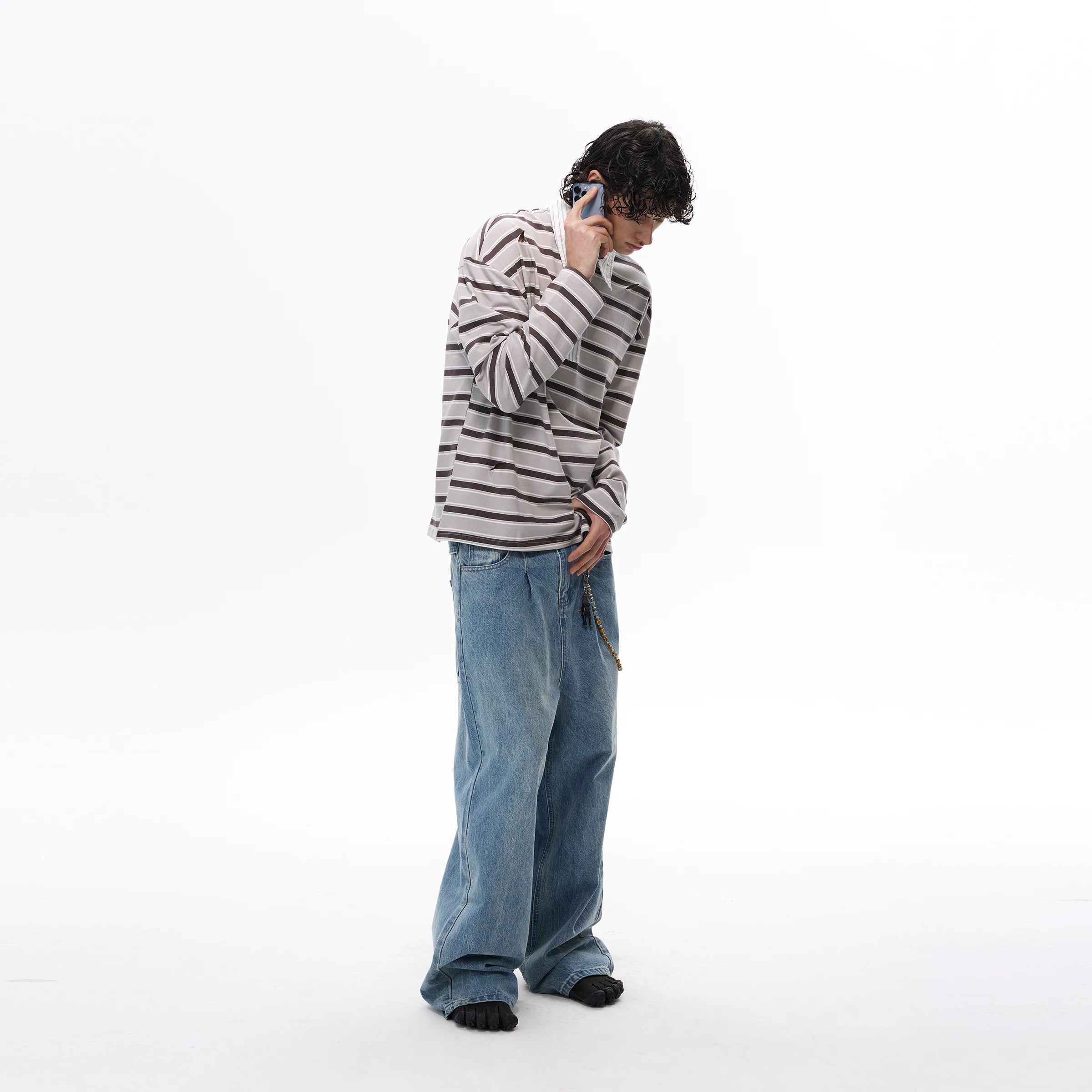 Two-Tone Touchdown Stripe Rugby Shirt