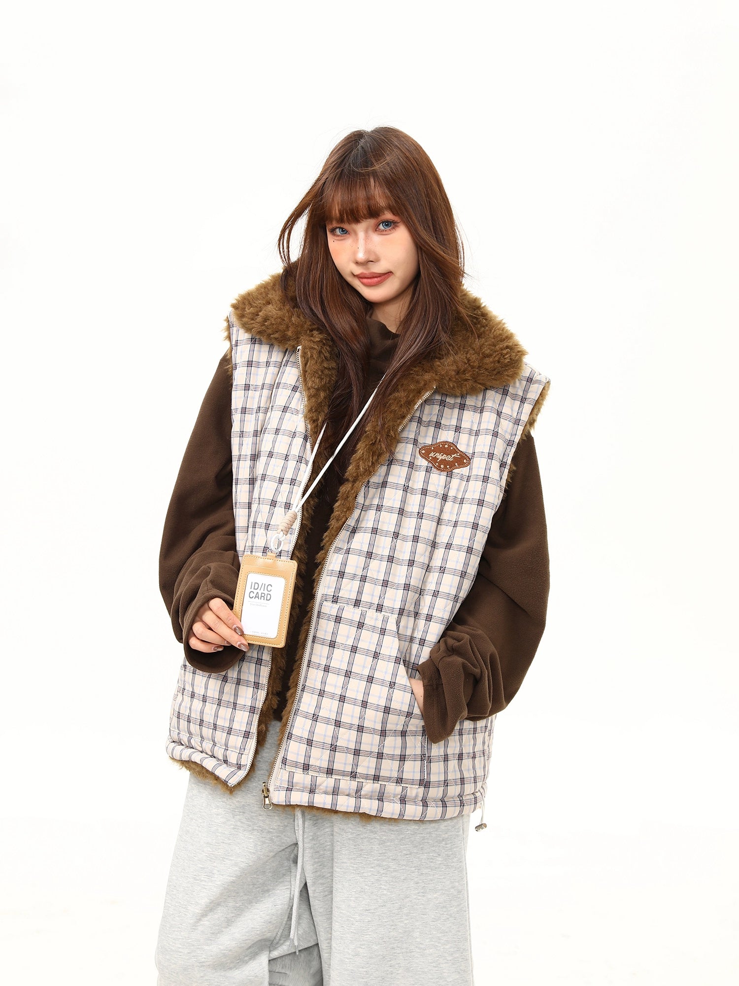 Maple Lodge Check Sherpa Vest