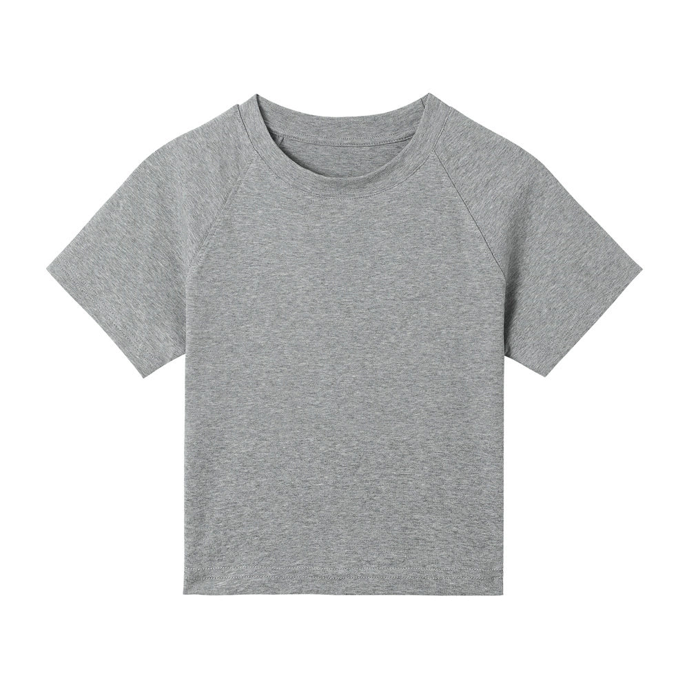 Feste Farbe Normaler Schulter kurzarm T-Shirt