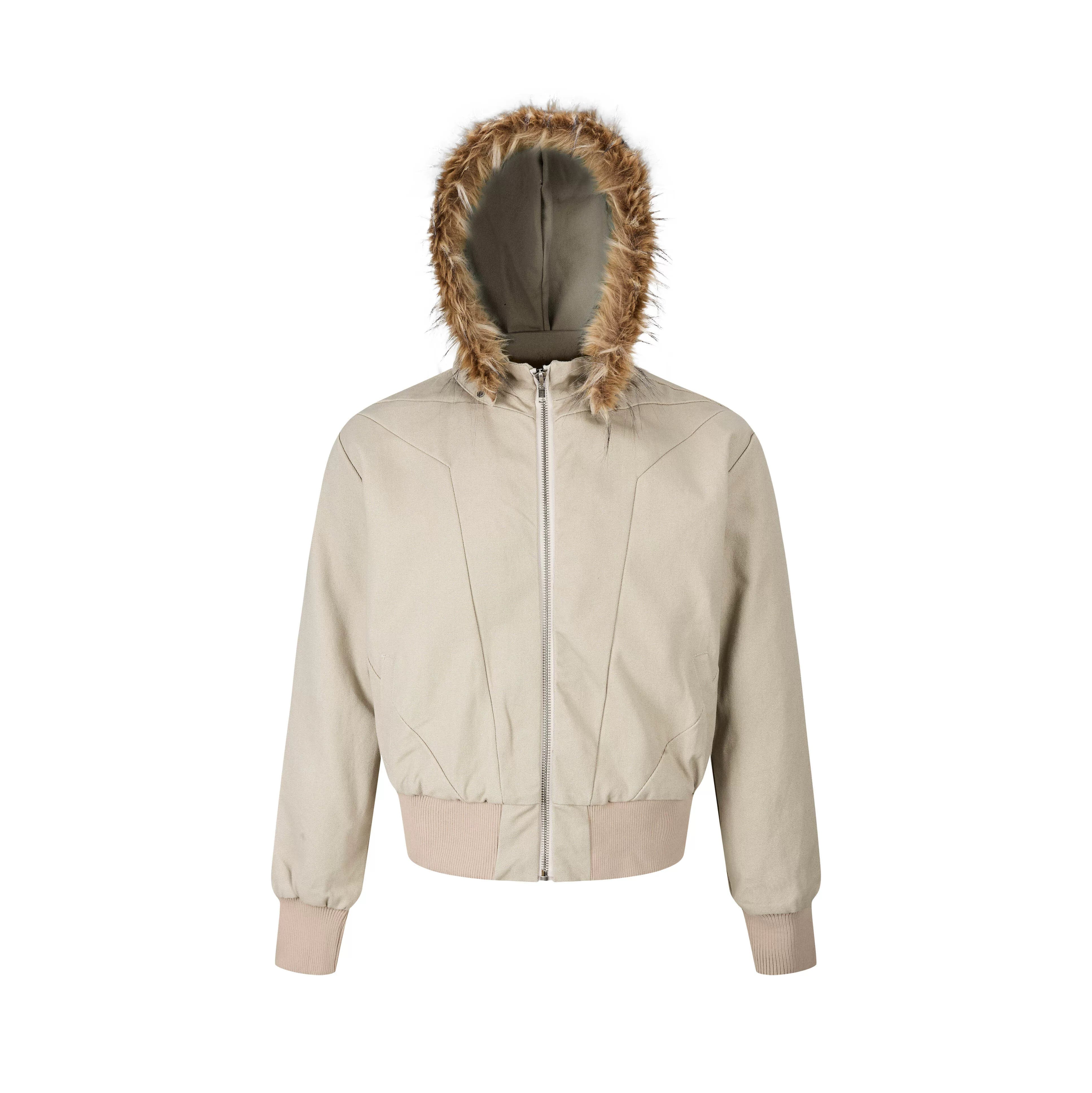 Furtrim Hood Bomber Jacket