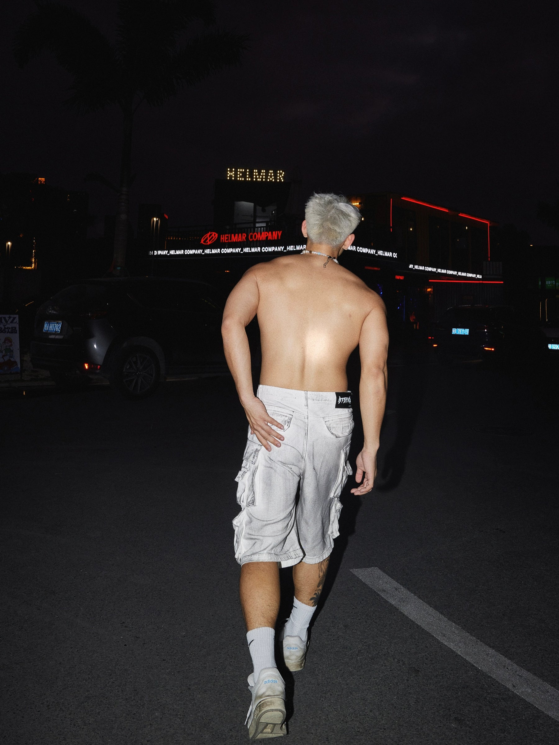 White Multi-Pocket Cargo Shorts