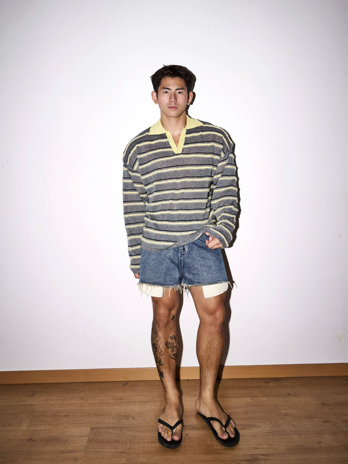 Retro Haze Striped Knit Polo