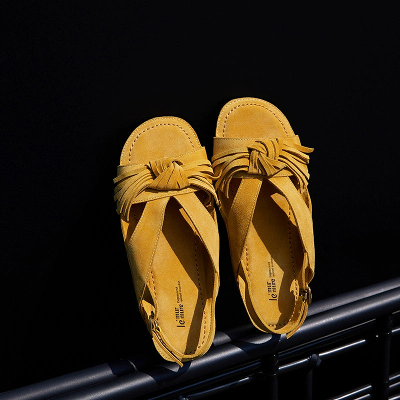 Colorful Suede Knotted Sandals