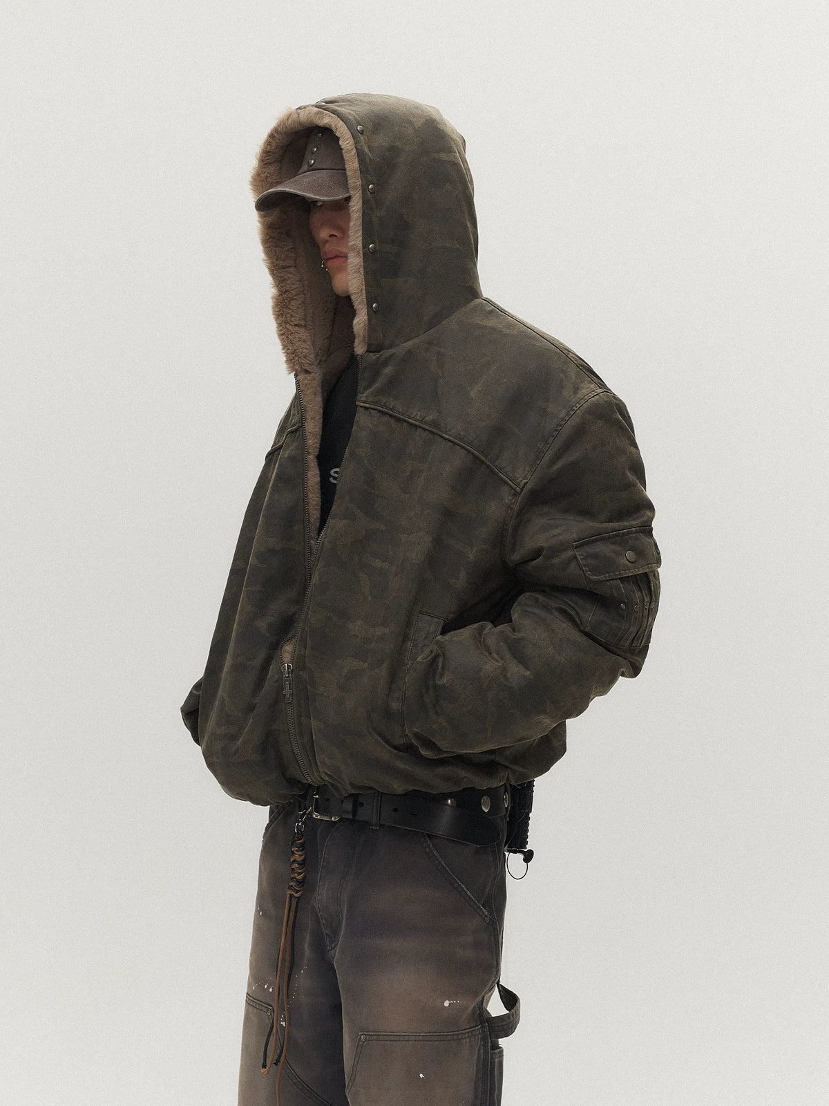 Dustland Sherpa-Lined Camo Hooded Jacket