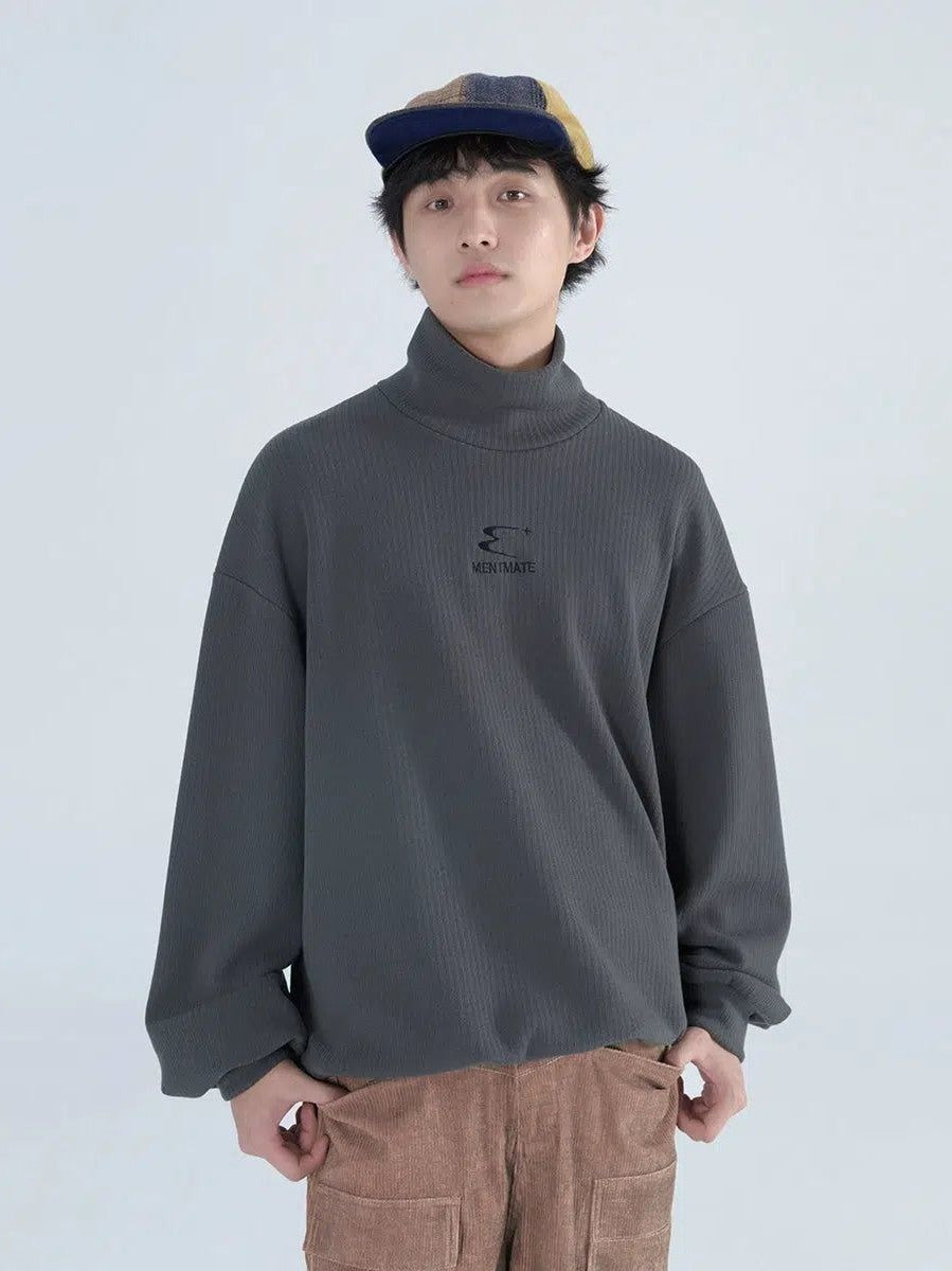 Relaxed Fit Mockneck Sweater - chiclara