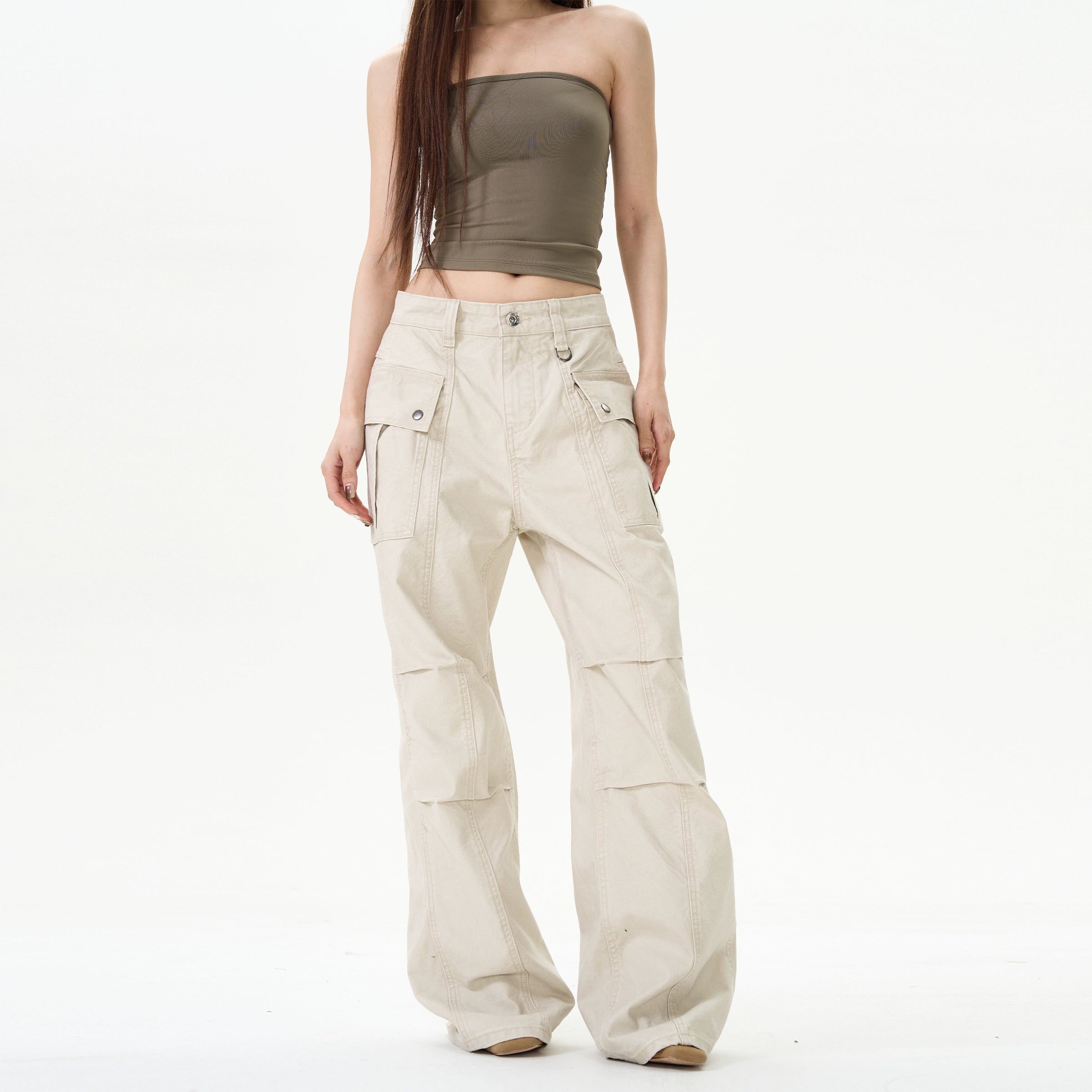 Vintage Panel Seam Wide Leg Cargo Pants