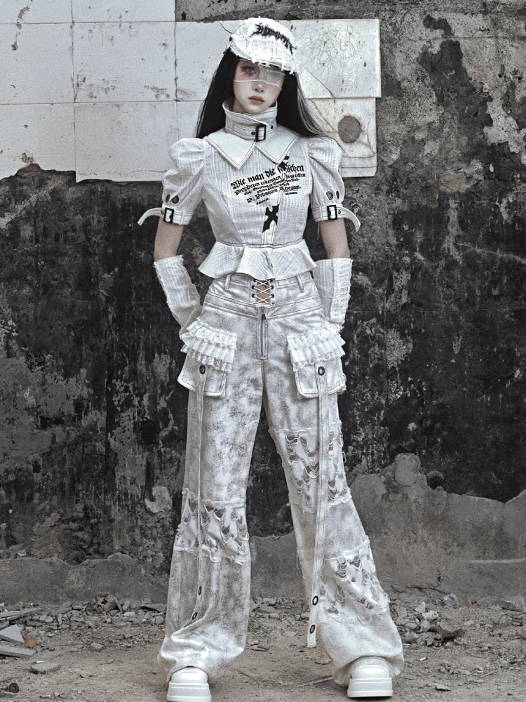 그래피티 디스트레스드 베레모 모자