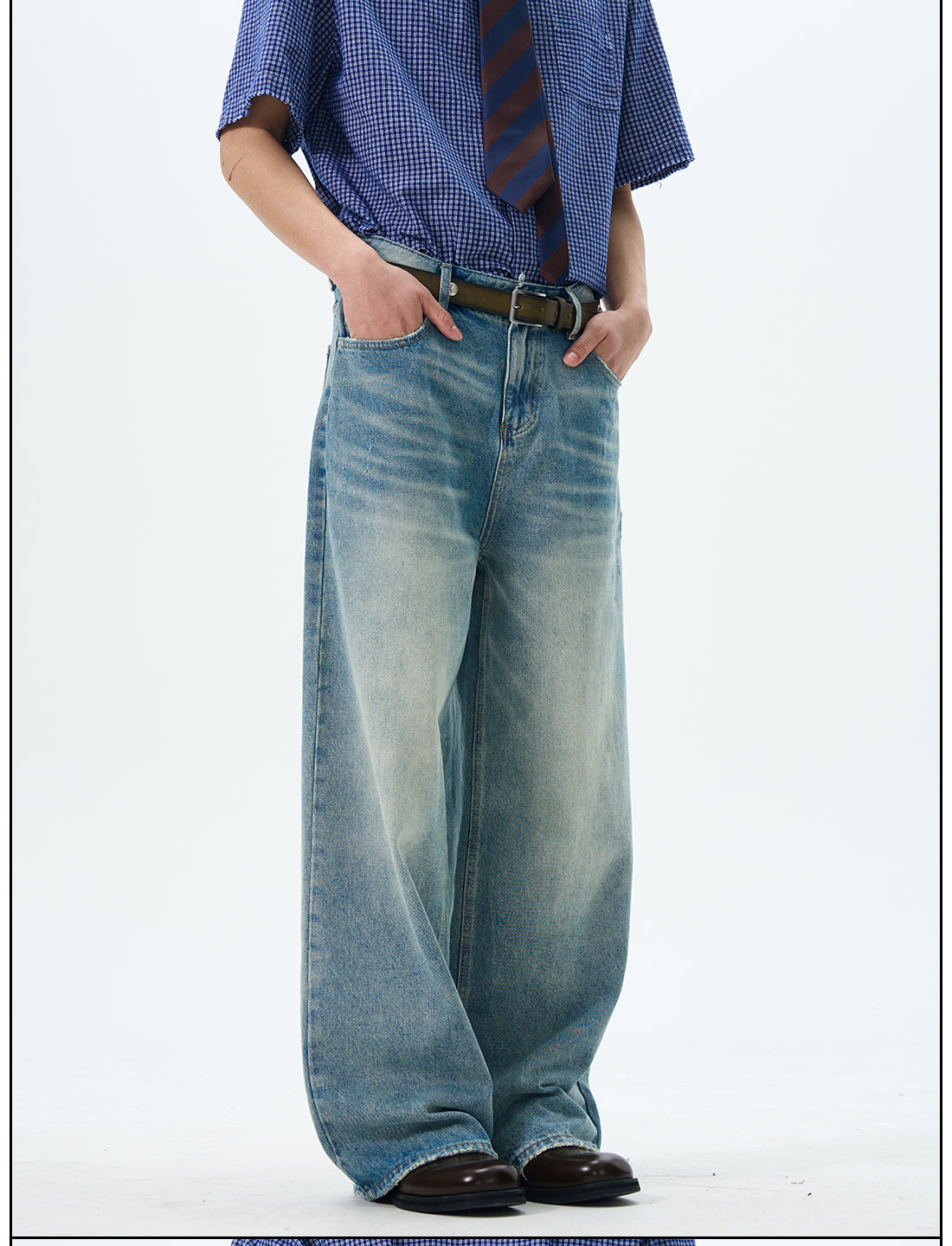 Light Wash Wide Leg Skater Jeans