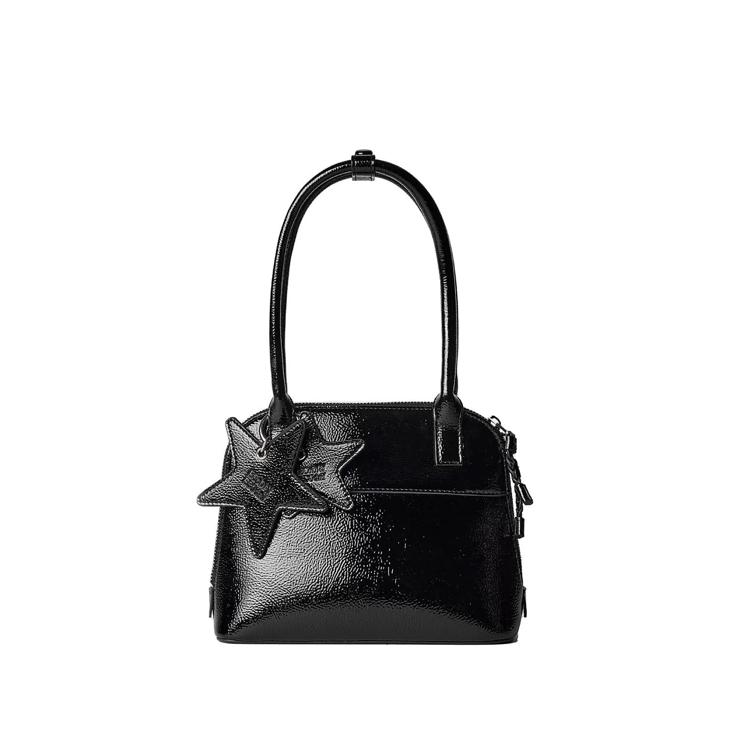 Star-Charm Shell Bowling Handbag - Black