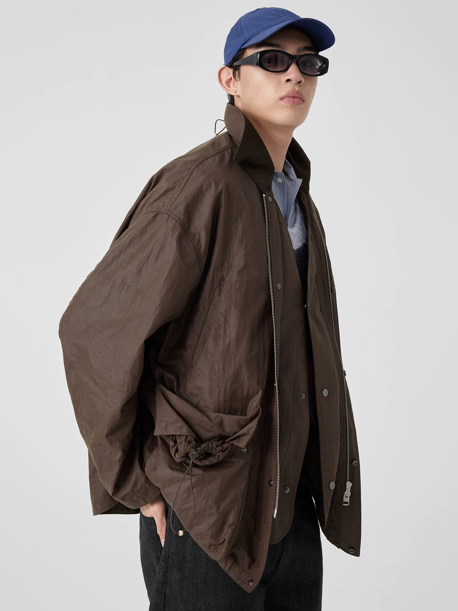 Contrast Collar Safari Jacket