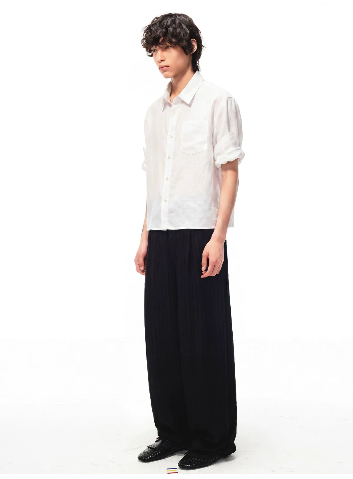 Linen Relaxed Button-Up Shirt