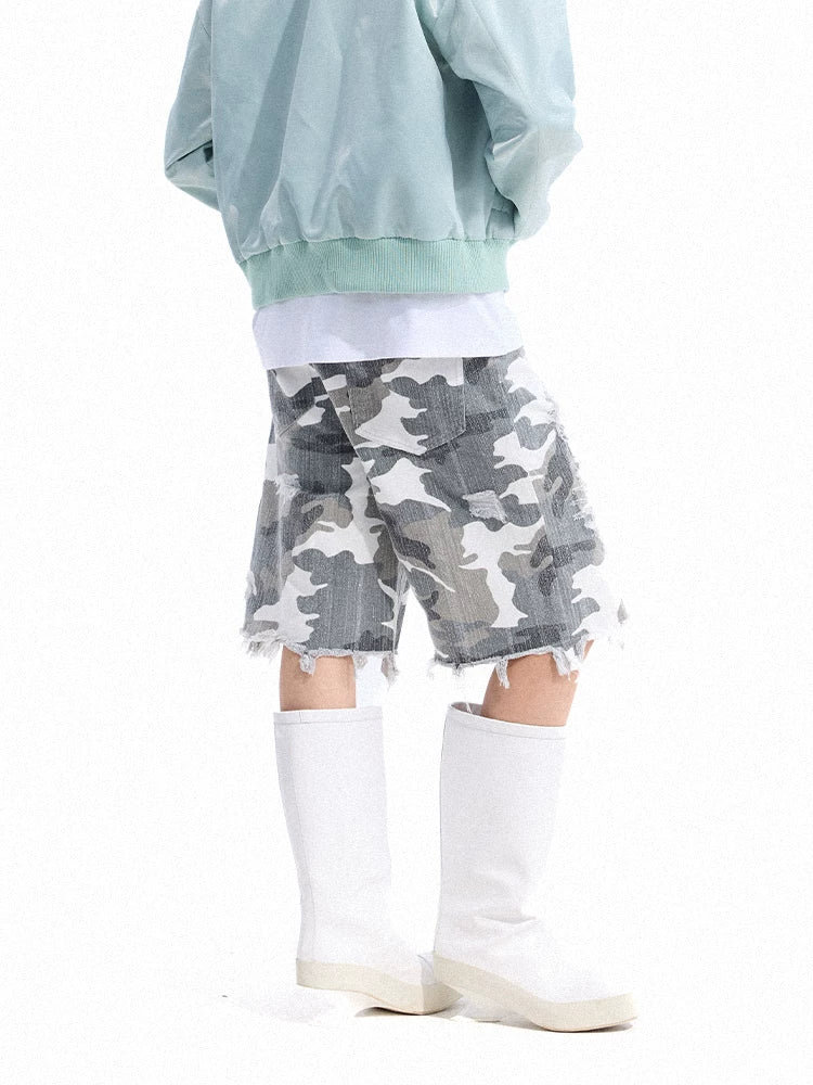 Static Camo Shred Cutoff Shorts