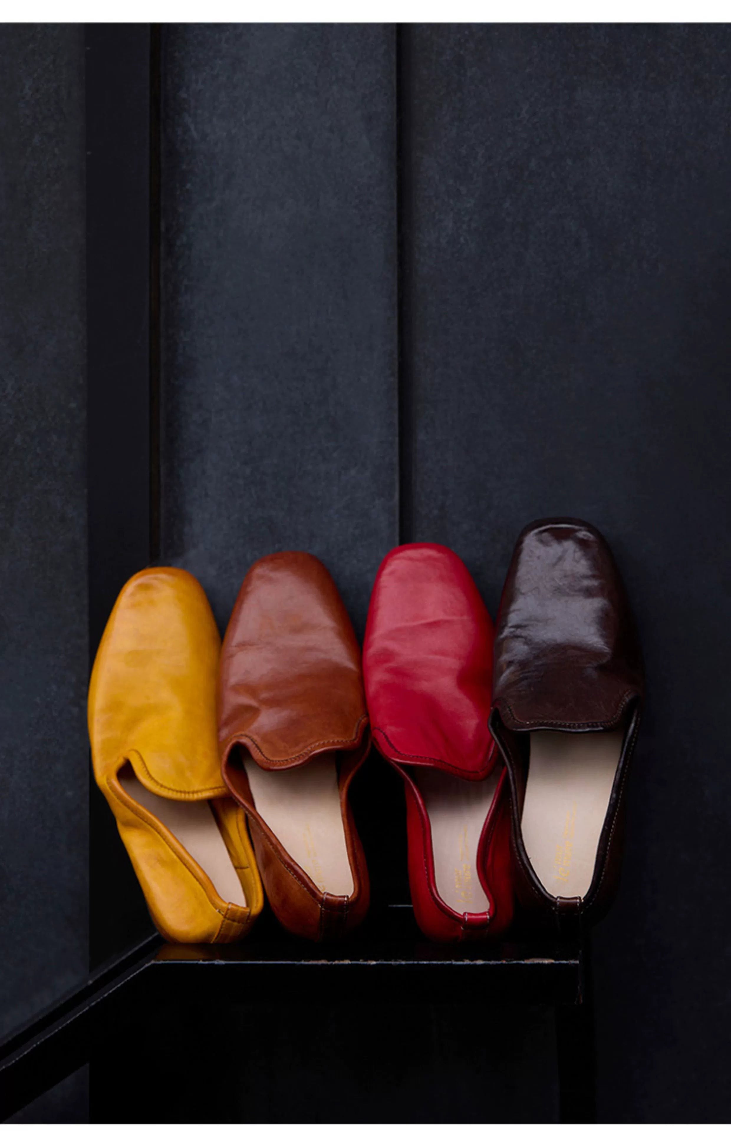 Colorful Leather Square Toe Loafers