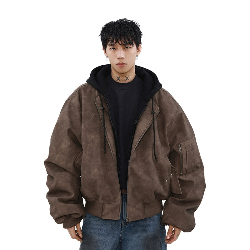 Umber Drift Oversized Moto Jacket
