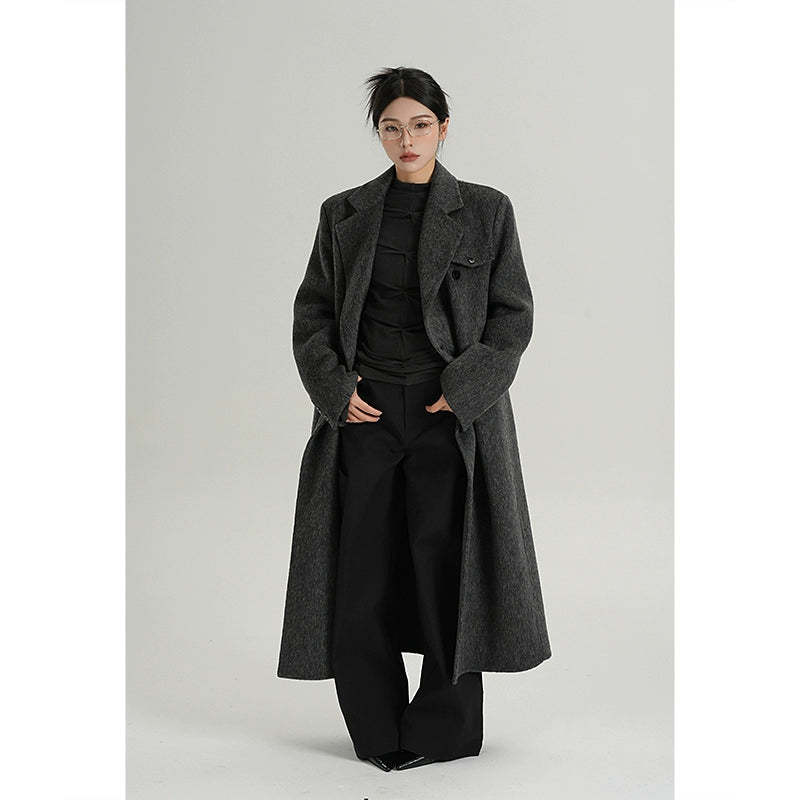 Slate Guardian Double-Breasted Wool Coat