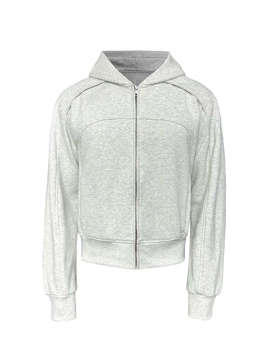 Panelled Zip-Up Hoodie