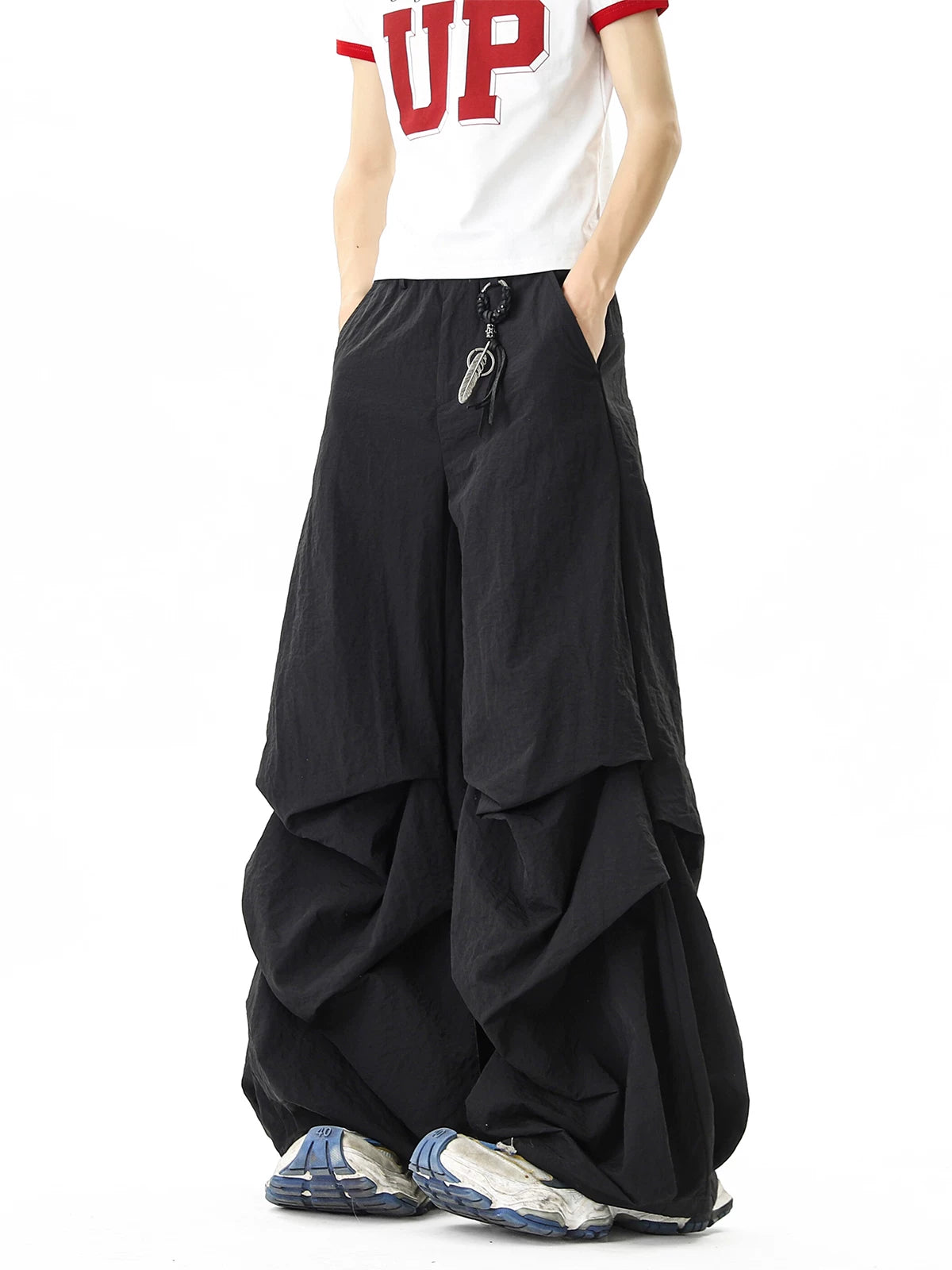 Obsidian Drape Parachute Skirt-Pants
