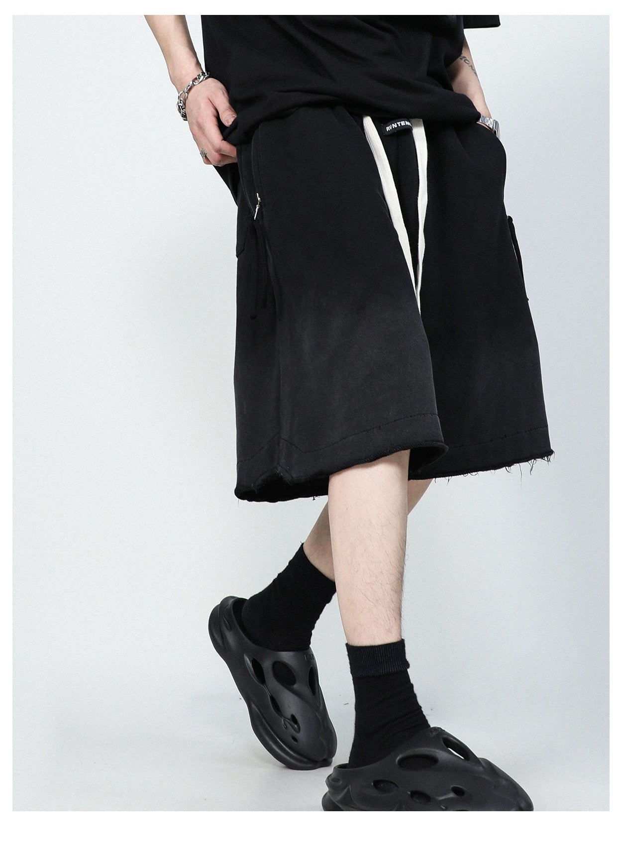 Raw Edge Fade Sweat Shorts