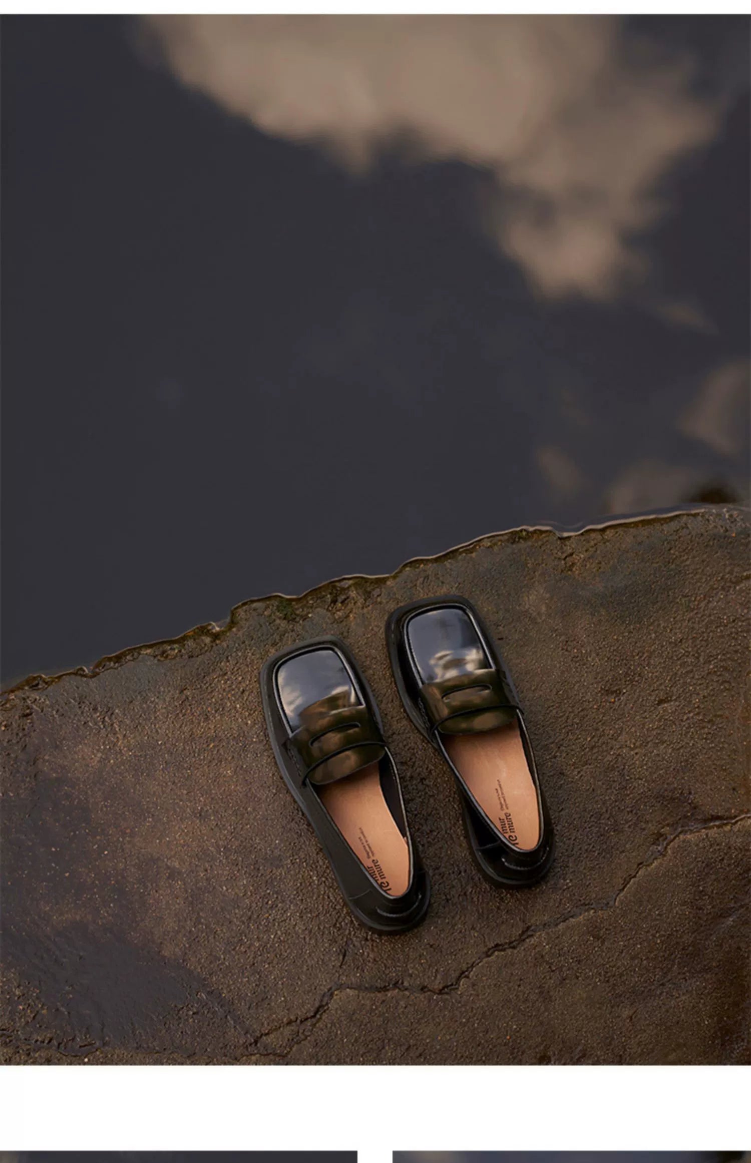 Black Patent Leather Square Toe Loafers