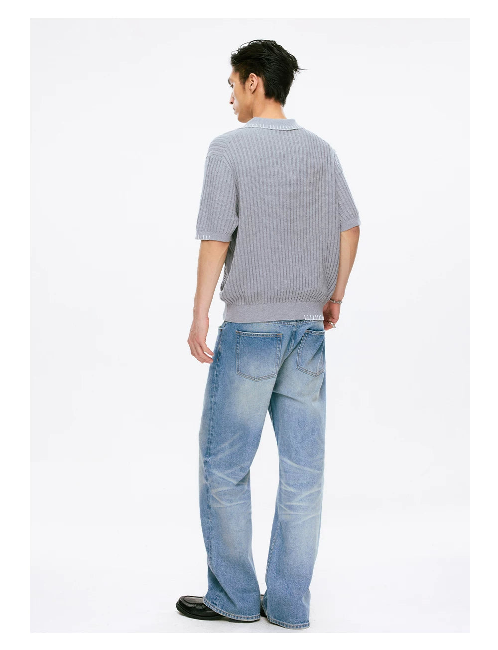 Heritage Whipstitch Ribbed Polo Knit