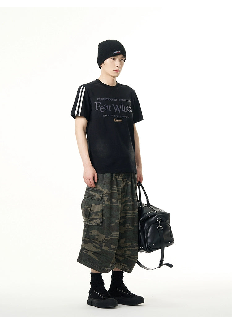 Sporty Sleeves Graphic Oversized T-Shirt