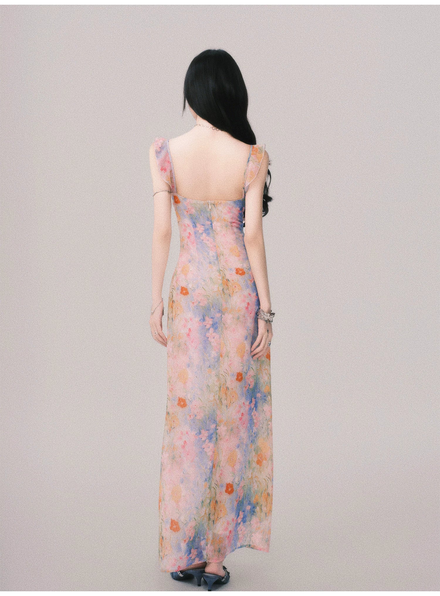 Pastel Petal Reverie Maxi Dress