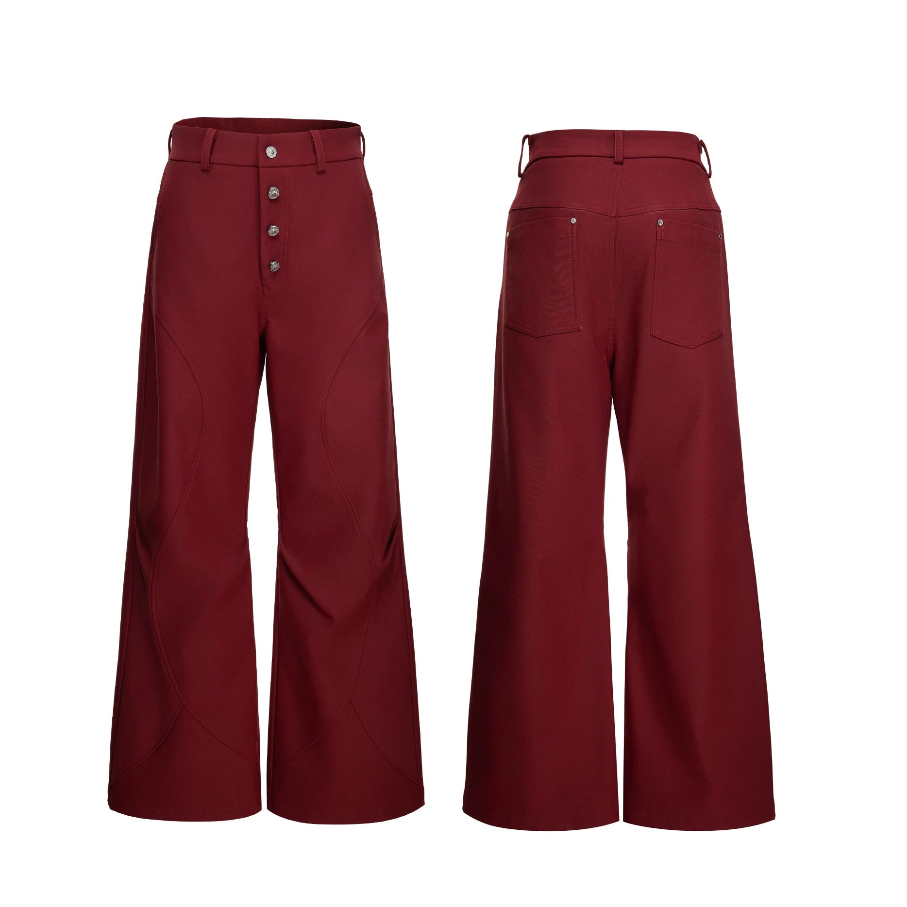 Ivory Spire Paneled Flare Trousers