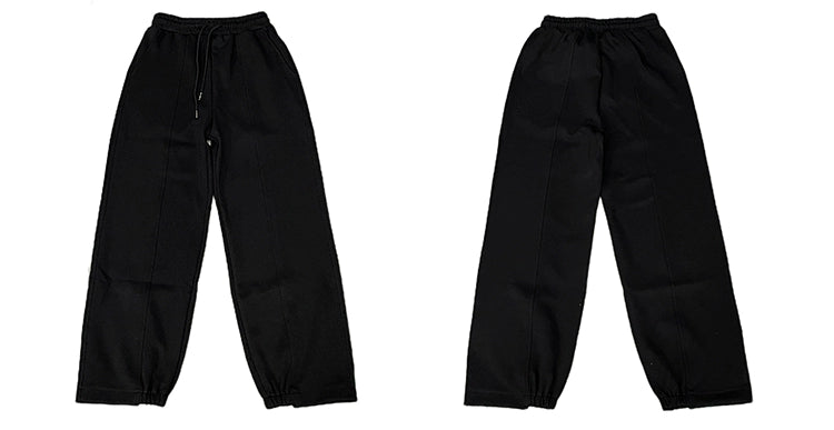 Elastic Waistband Wide-Leg Sweatpants