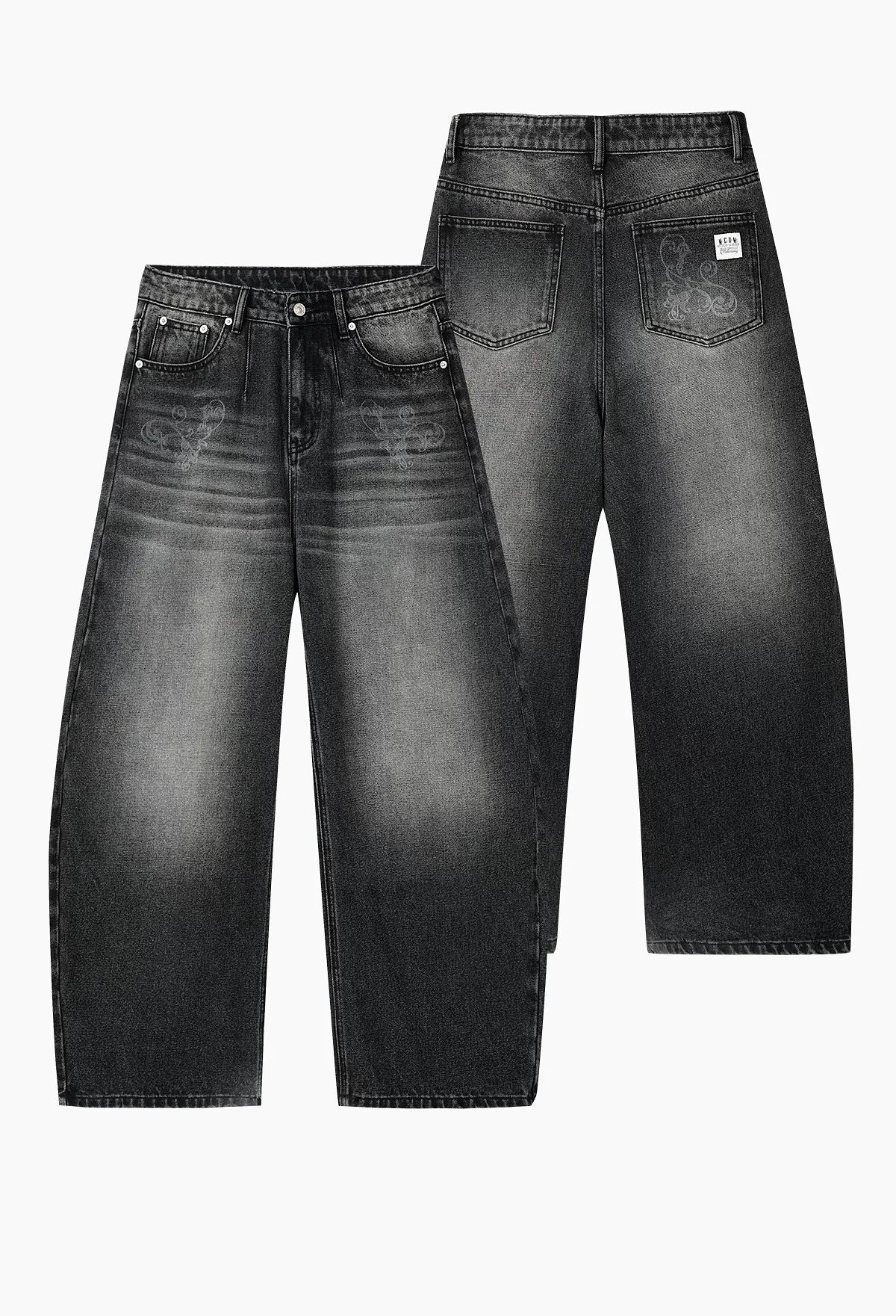 Shadowfade Wide-Leg Denim Jeans