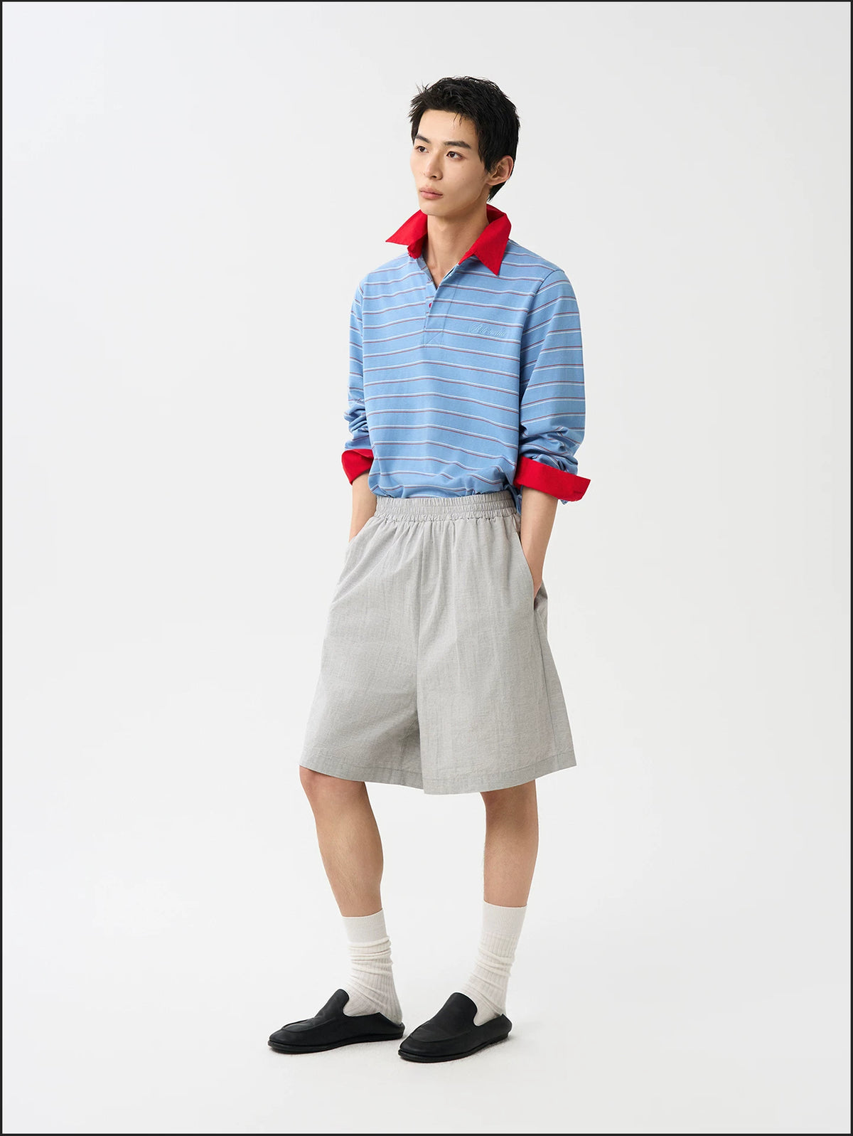 Ashbourne Striped Long-Sleeve Polo