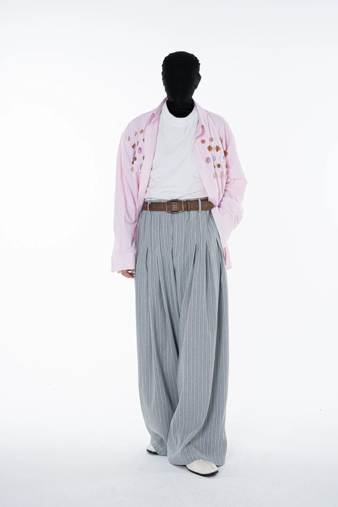 Cloudline Pleated Wide Stripe Trousers