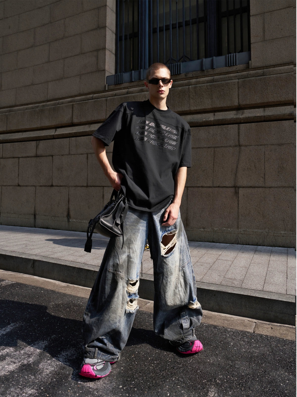 Shatterfade Ripped Wide Jeans