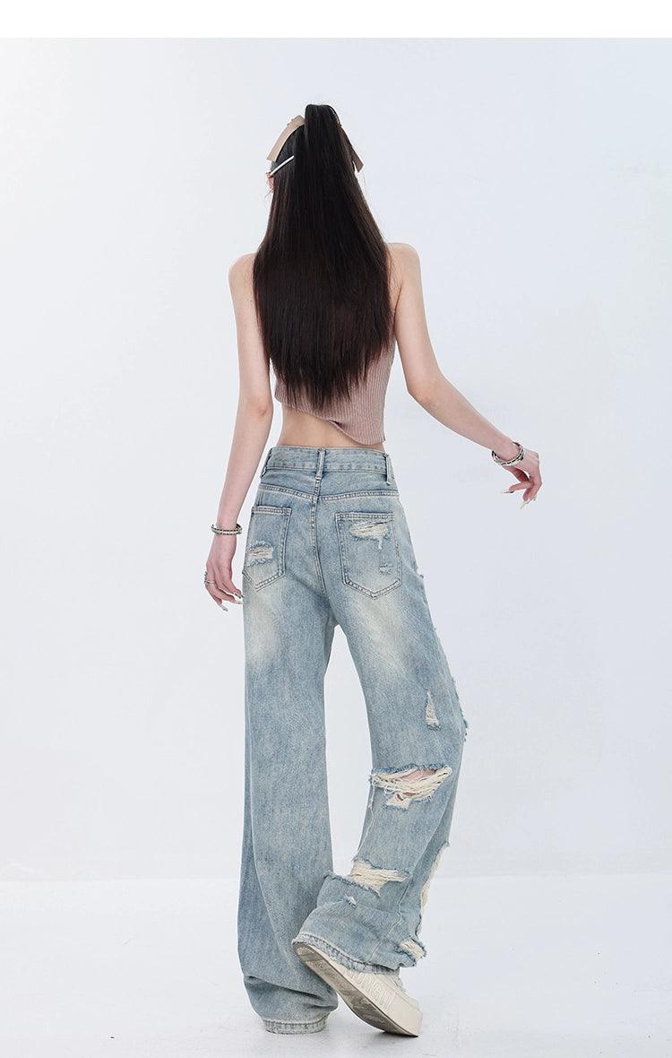 Vintage Grunge Delessed Wide-Big Jeans