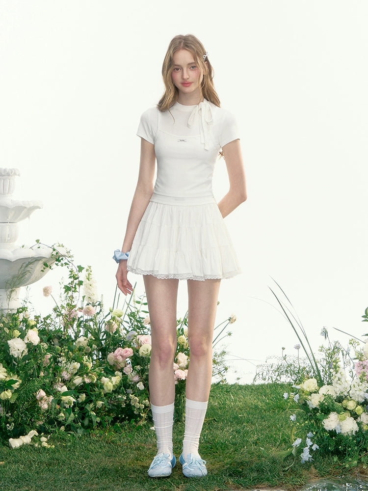 White Tiered Tennis Skirt