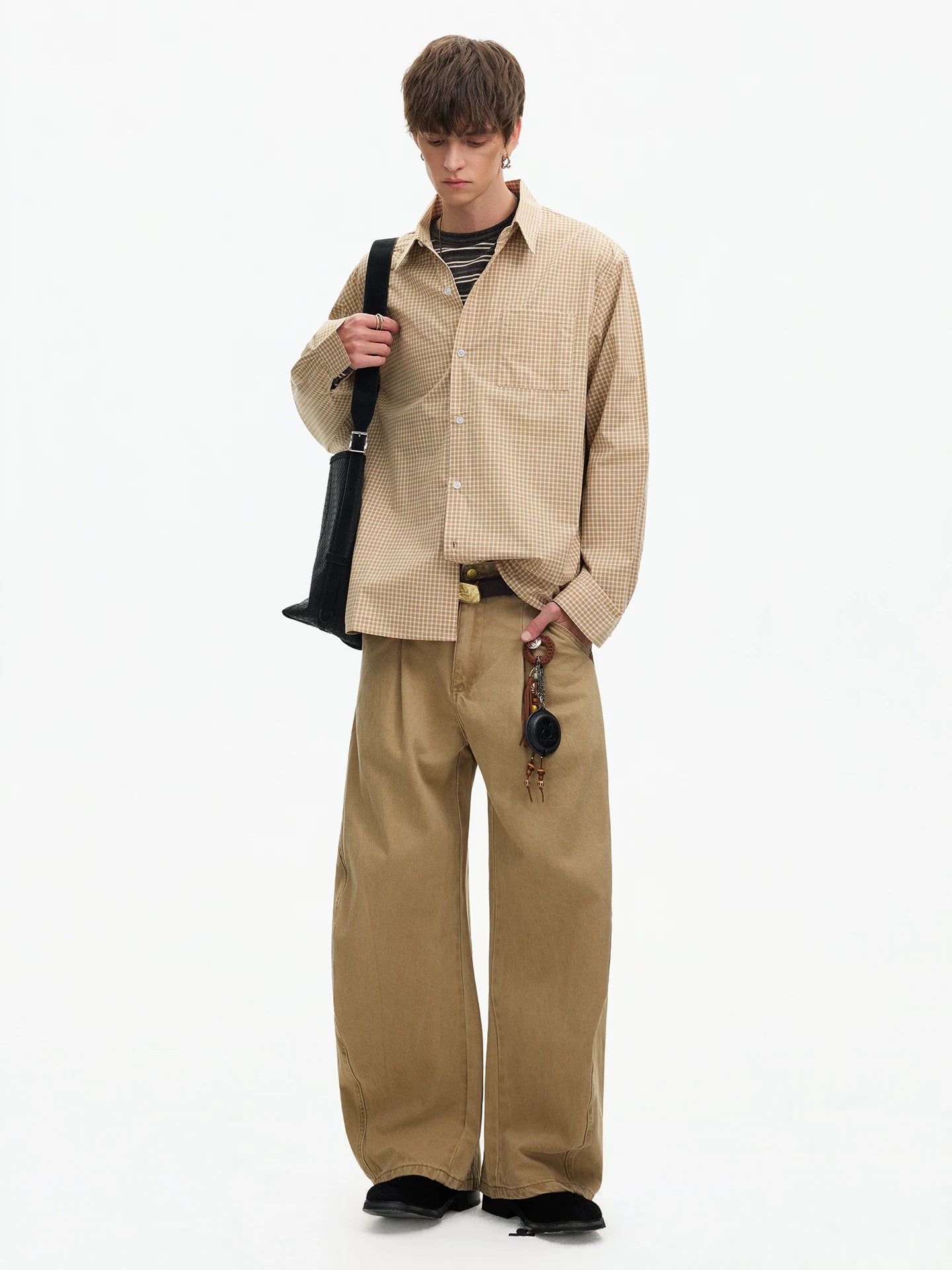 Honeycheck Layered Oversize Shirt