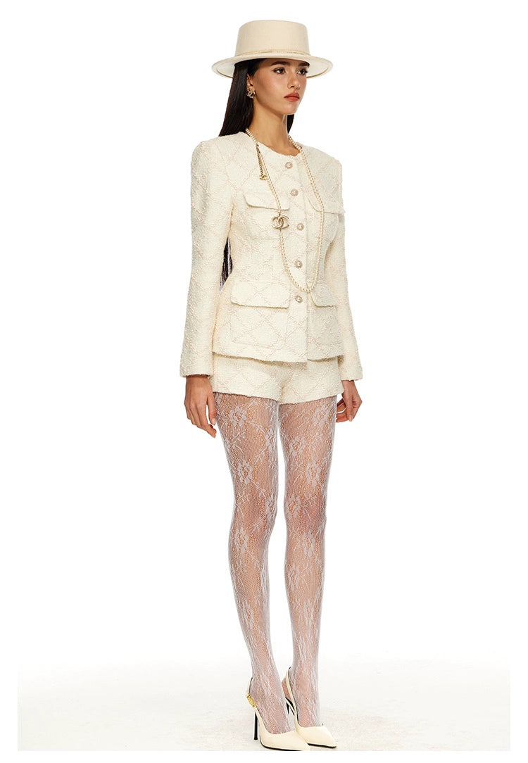 Elegant White Suit Set - chiclara