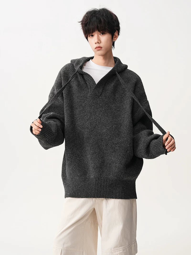 Campus Mist Henley Knit Hoodie