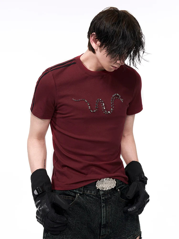 Three-Stripe Crystal Snake Sport T-Shirt