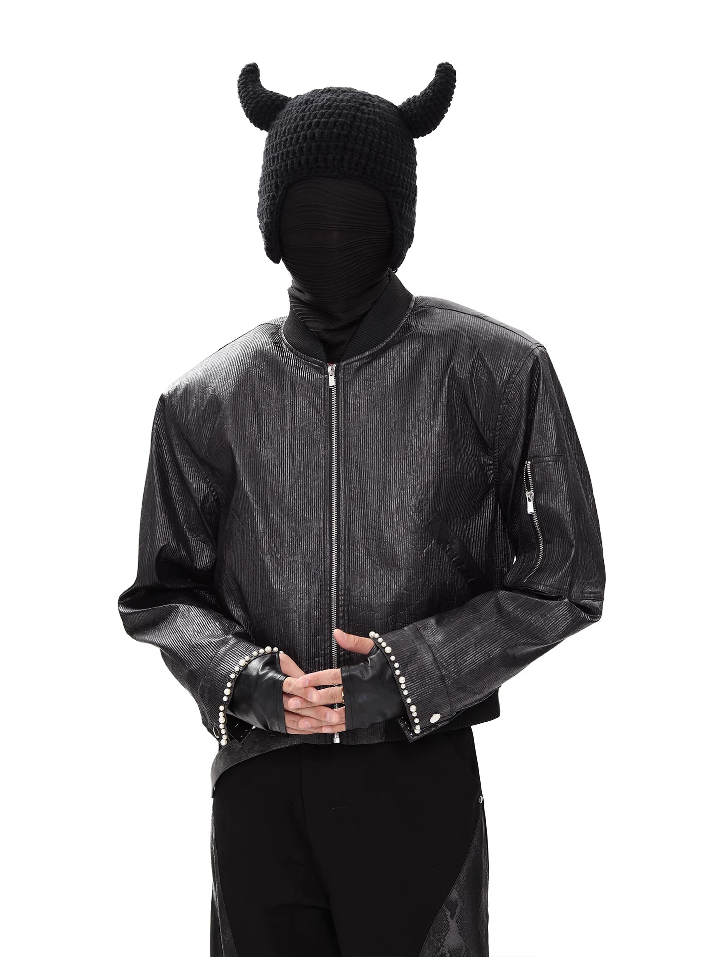 Obsidian Flux Reflective Bomber Jacket