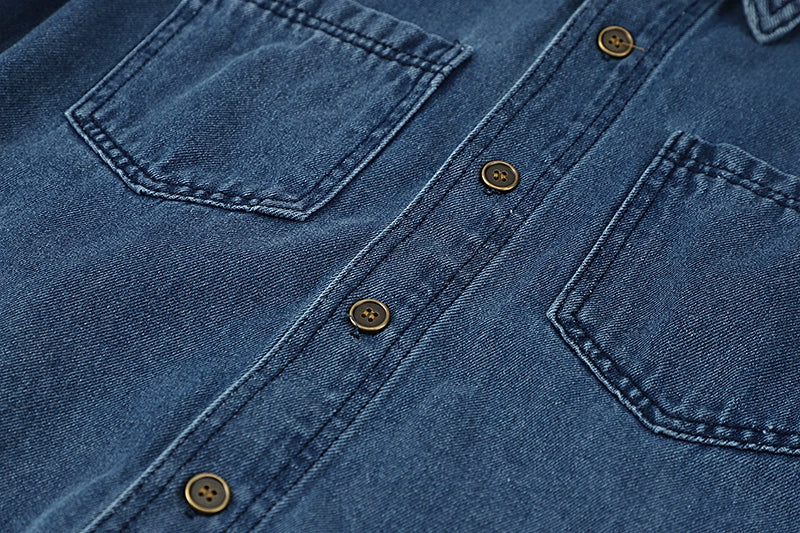 Veste de chemise en jean bleu foncé vintage