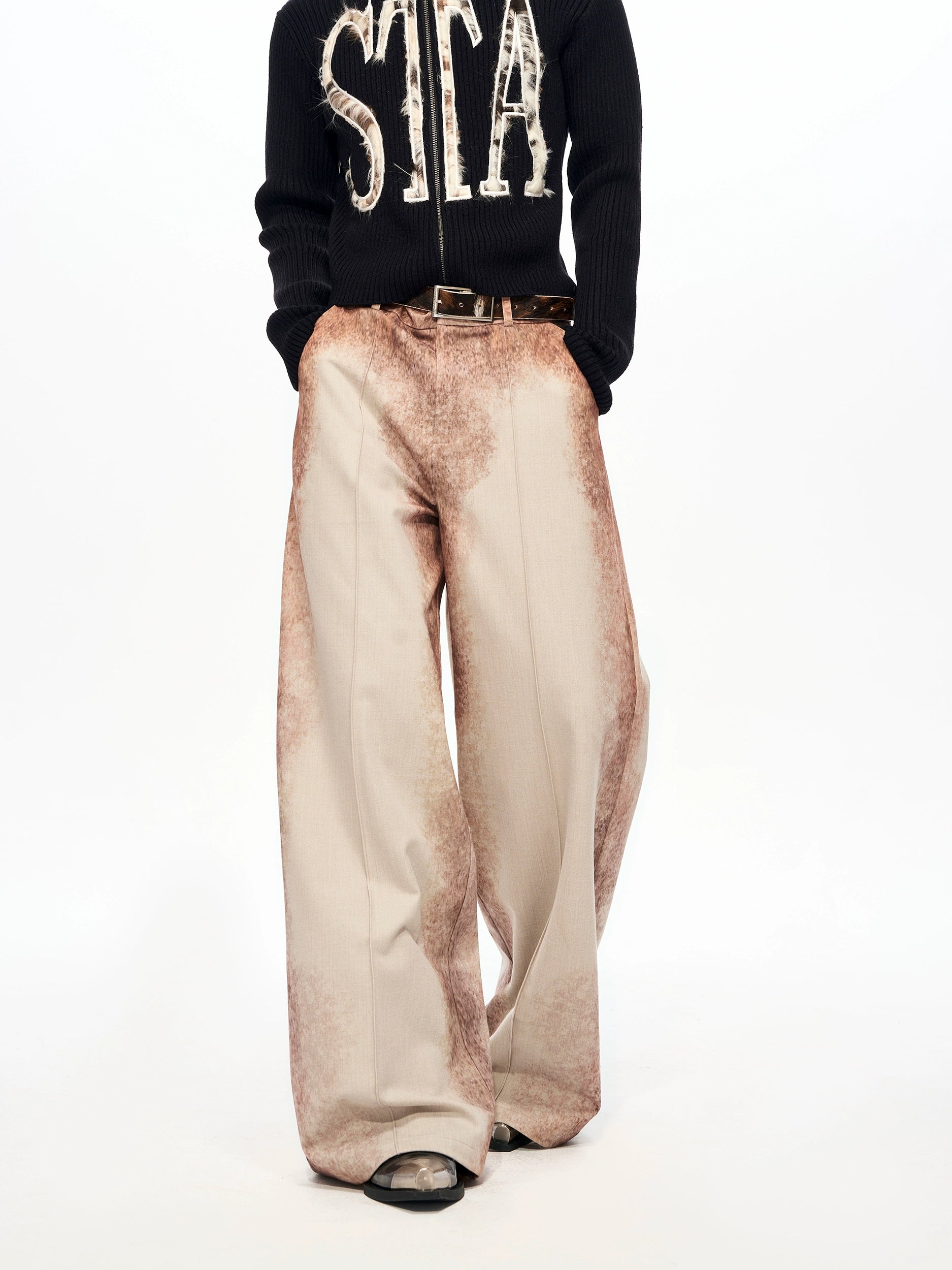 Rust Mirage Distressed Blazer Jacket and Pants Setup