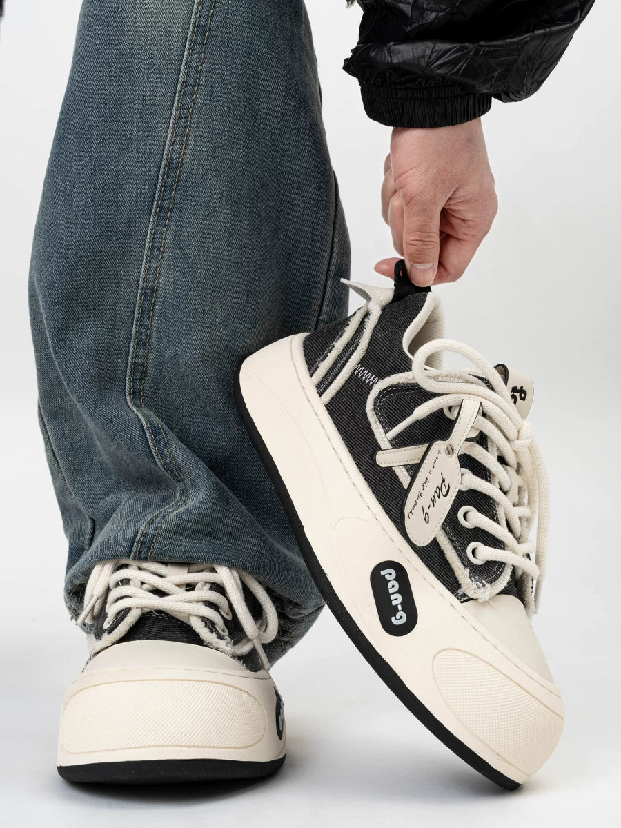 Monochrome Tag Canvas Sneakers
