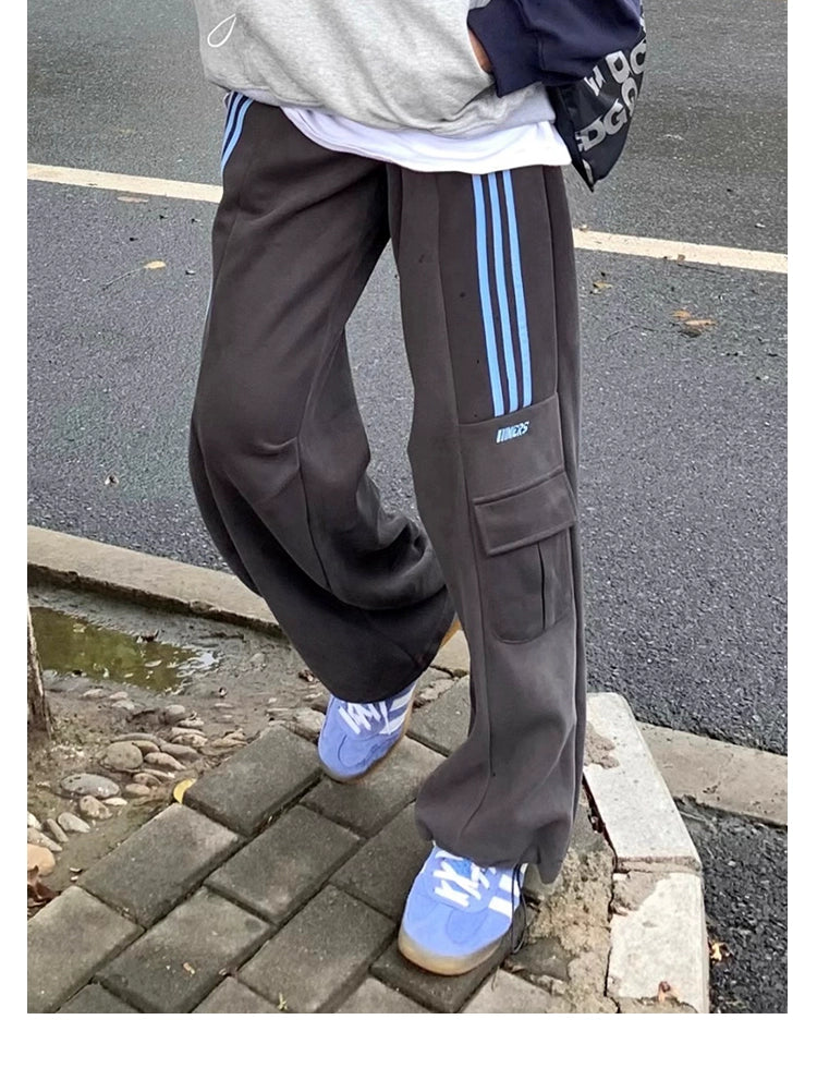 Multicolor Wide-Leg Casual Pants