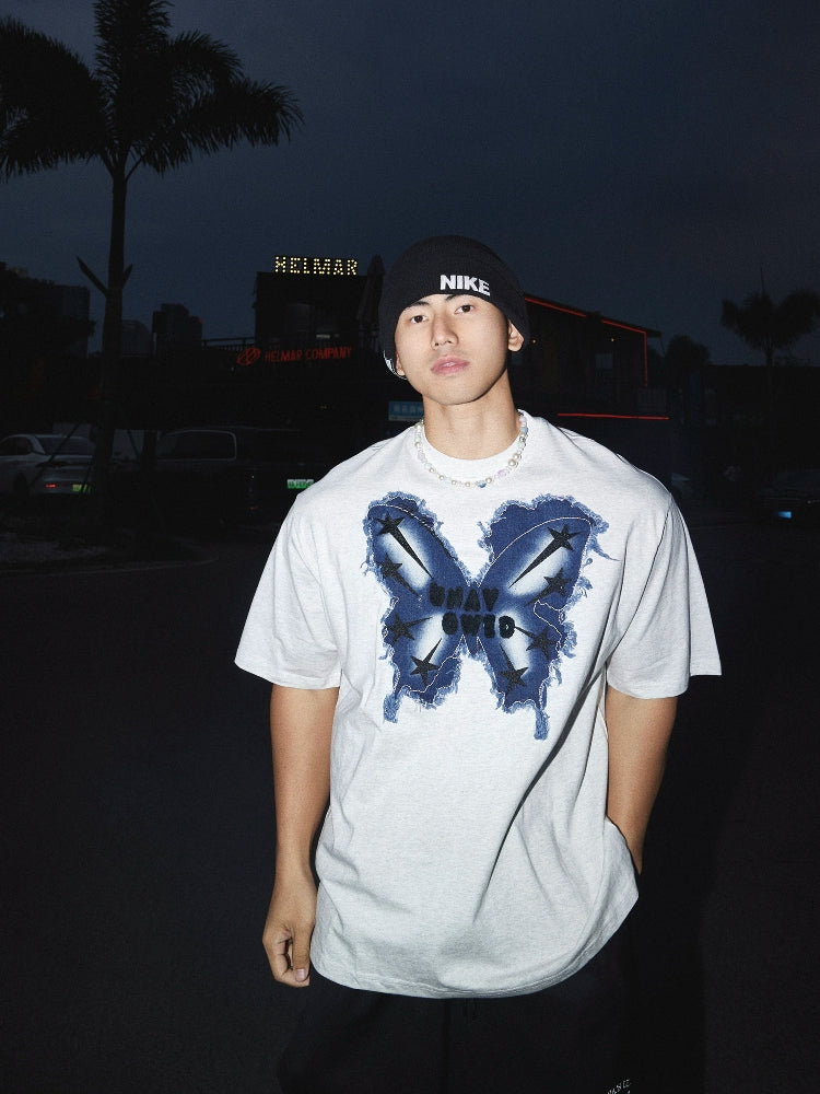 Butterfly Graphic Tee with Text
