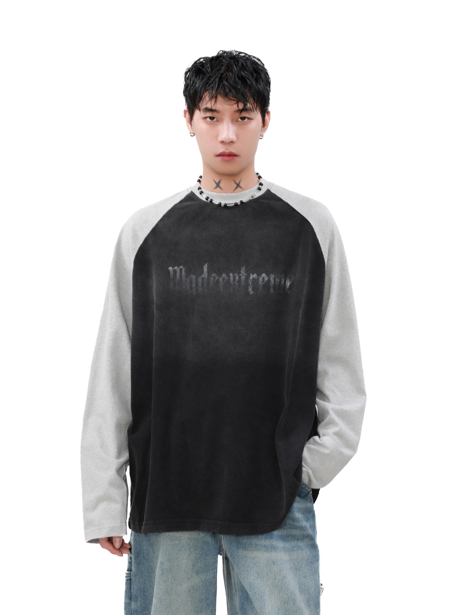 Shadow Panel Contrast Raglan Tee