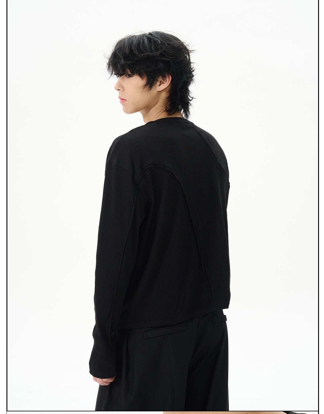 White Linen Lace-Up Henley Shirt