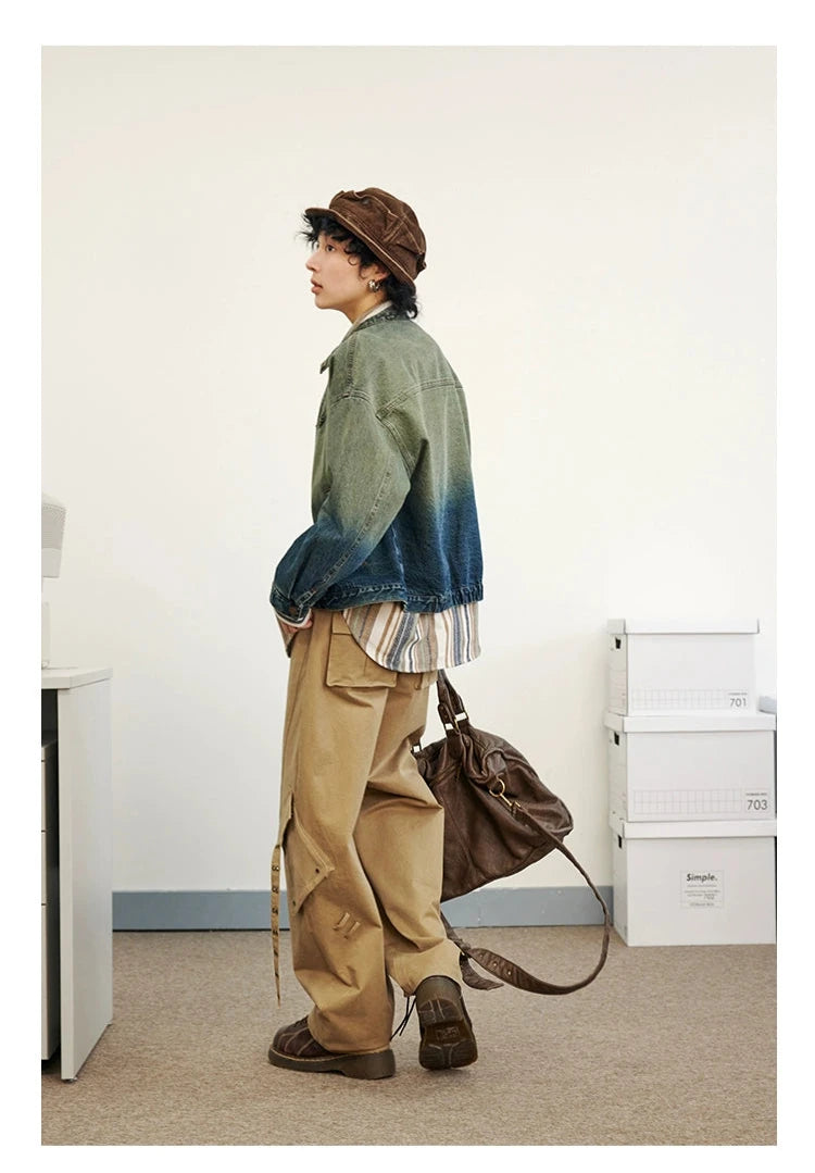 Veste en jean de gradient Octopusme